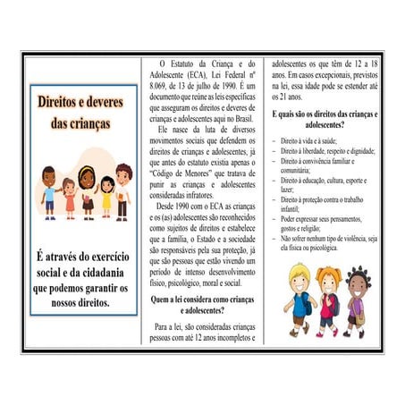 Mini livro sanfona - Direitos e deveres das crianças - ECA. | PDF