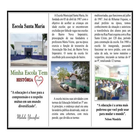 Mini livro  sanfona - Minha Escola Tem História. 