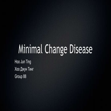 Minimal Change Disease