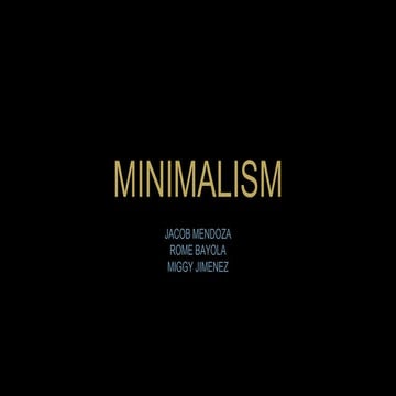Minimalism