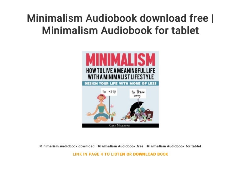 Minimalism Audiobook download free | Minimalism Audiobook for tablet