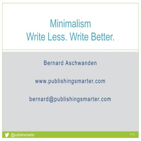 Minimalism for Silicon Valley STC