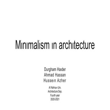 Minimalism in architecture