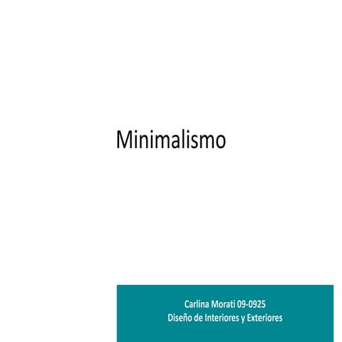 Minimalismo