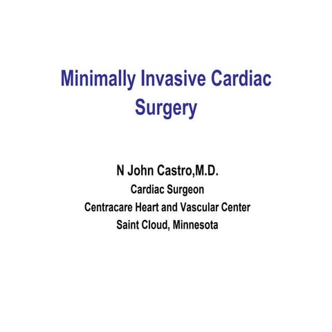 Minimally invasive cardiac surgery | PDF