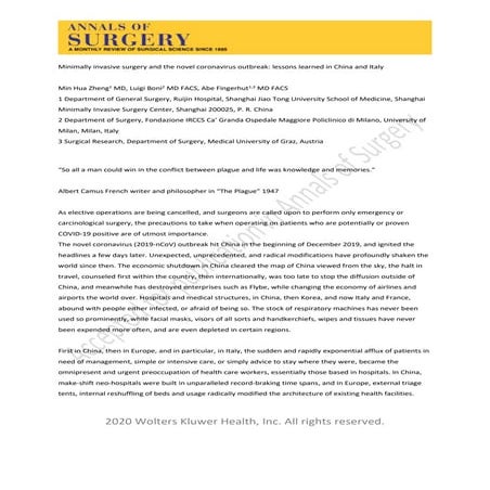 Performing surgery during covid 19 | PDF