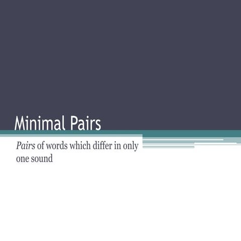 Minimal pairs ESL Activity 