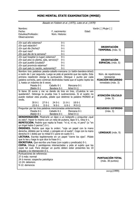 Mini mental status examination | PPSX | Standardized Testing ...