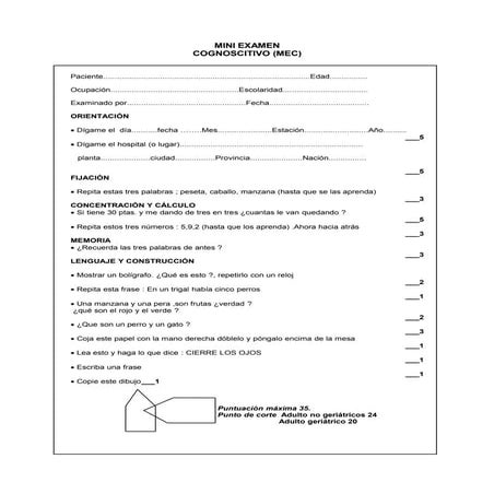 Moca test-spanish | PDF