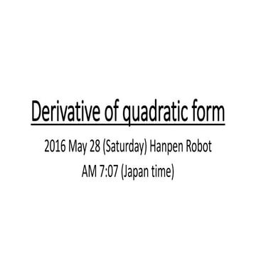 Minimize quadratic form