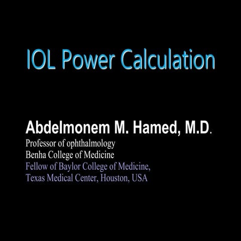 Minimizing wrong iol calculation