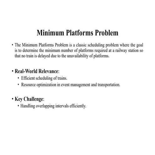 Efficient Solutions to the Minimum Platforms Scheduling Problem in ...