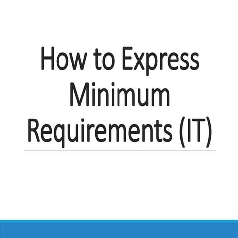 Minimum Requirements Menjelaskan minimum | PPTX