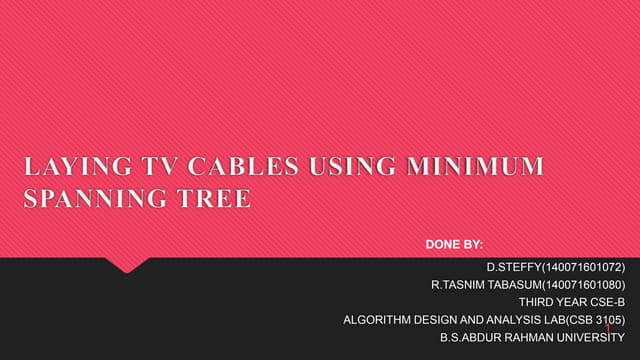Minimum spanning tree