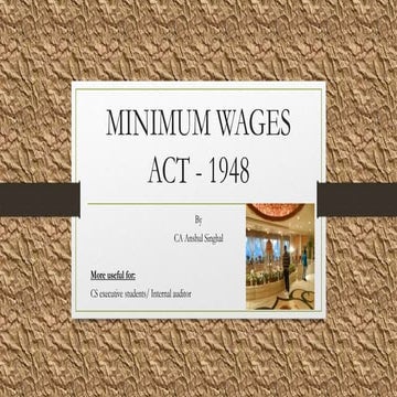 Minimum wages act   1948