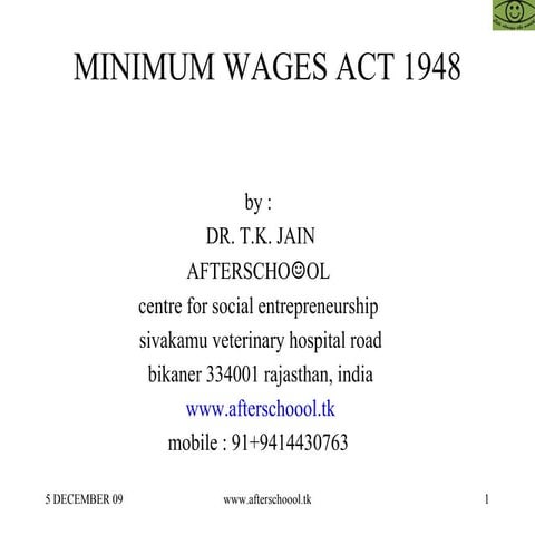 Minimum Wages Act 1948
