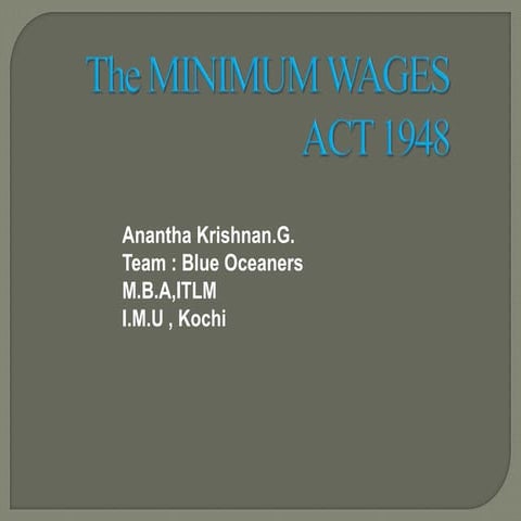 Minimum wages act 1948