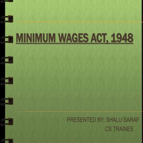 Minimum wages act, 1948