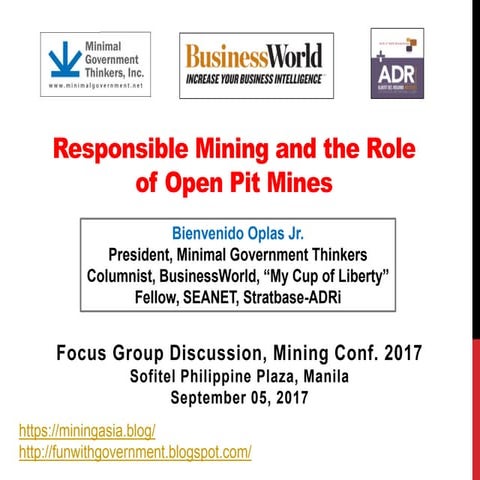 Open pit mines, climate change and mining tax