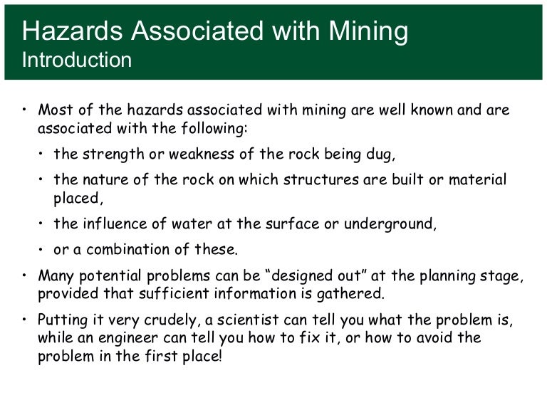 Mining hazards