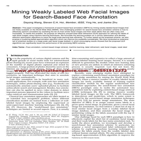Mining Weakly Labeled Web Facial Images for Search-Based Face Annotation