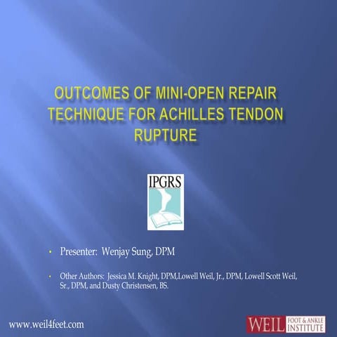 Retrospective analysis on mini-open technique for Achilles tendon repair