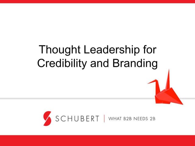 How to Establish Thought Leadership