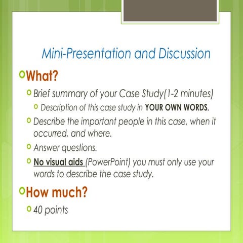 Mini presentationdiscussion