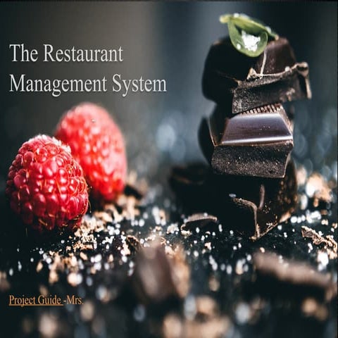 The Restaurant Management System with PHP