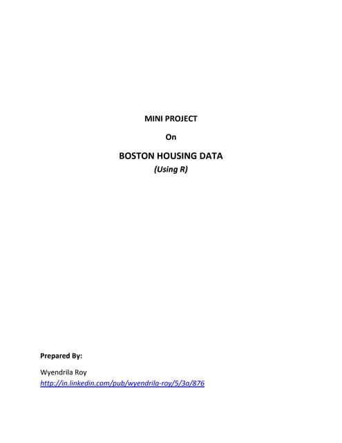 Mini project   boston housing dataset v1