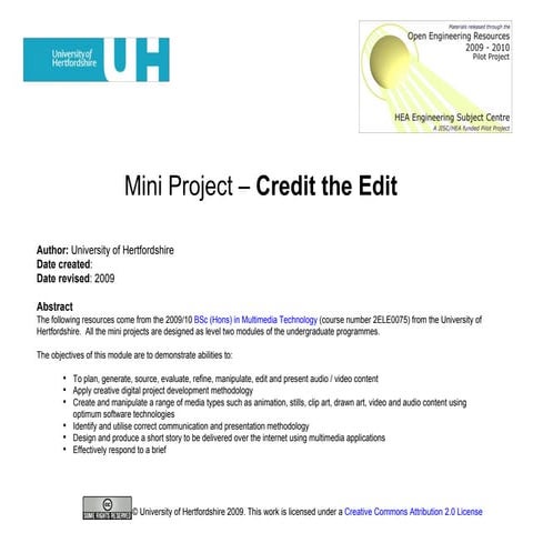 Mini Project- Credit The Edit