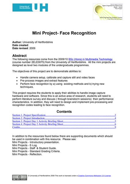 Mini Project- Face Recognition