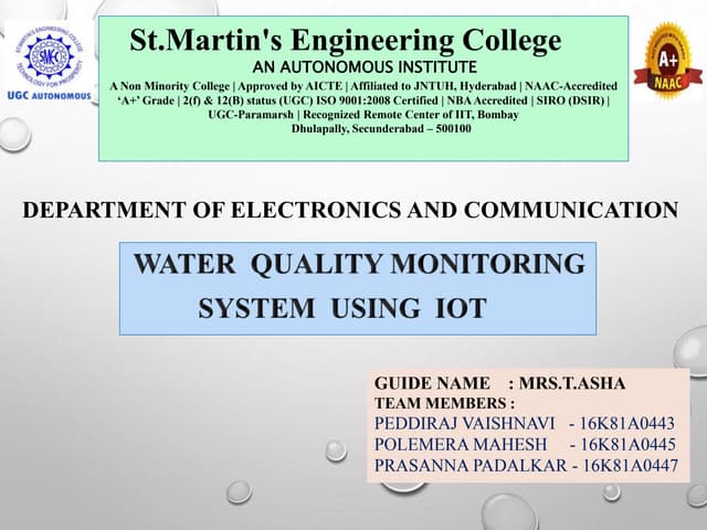 Water Quality Monitoring System Using IOT Circuit Diagram