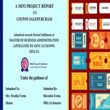 Mini project on coupon sale? Purchase