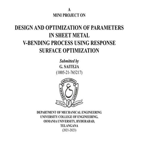 Optimization of design parameters for V-bending process using response surfac...
