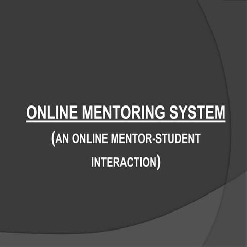 Mentoring system ppt