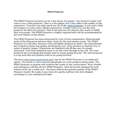 Mini projectors | PDF