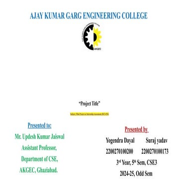 Mini Project  PPT Example or Format given by Updesh Jaiswal.pptx