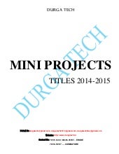 Mini project titles 2014 2015