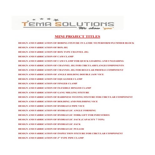 Mini project tittles