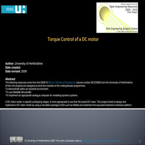 Mini Project- Torque Control of a DC Motor