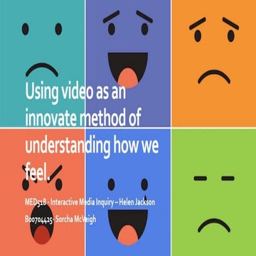 Using video as an innovate method of understanding how we feel.