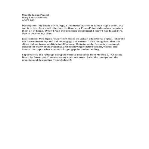 Mini redesign project