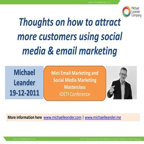 Social and email marketing IOETI Cairo by Michael Leander