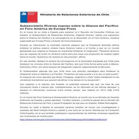 Ministerio de relaciones exteriores de chile PDF