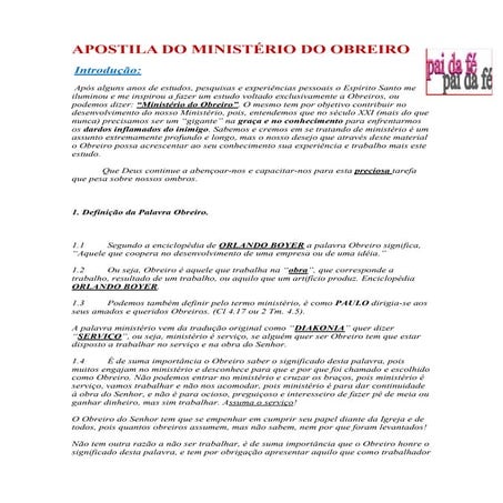 Ministério do obreiro