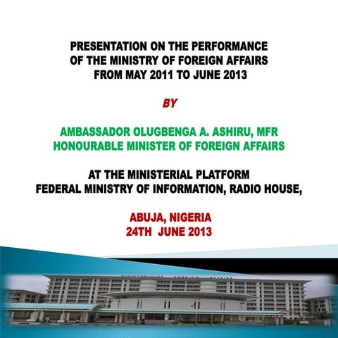 Ministry of Foreign Affairs | PDF