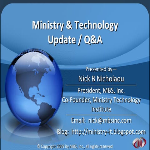 Ministry Technology Update And Q&A