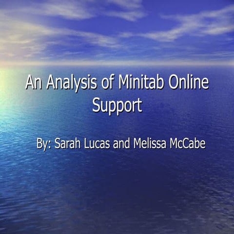 Minitab presentation | PPT