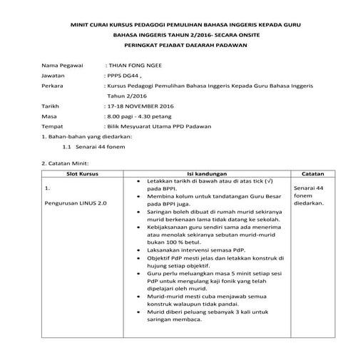 Minit curai 17 18.11.2016